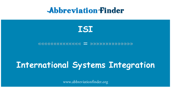 ISI: International Systems Integration