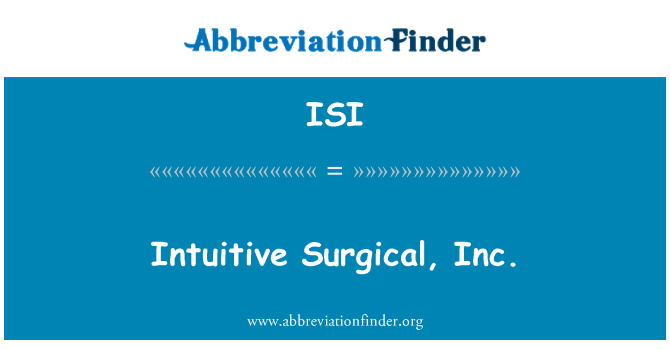 ISI: Intuitiv kirurgiska, Inc.