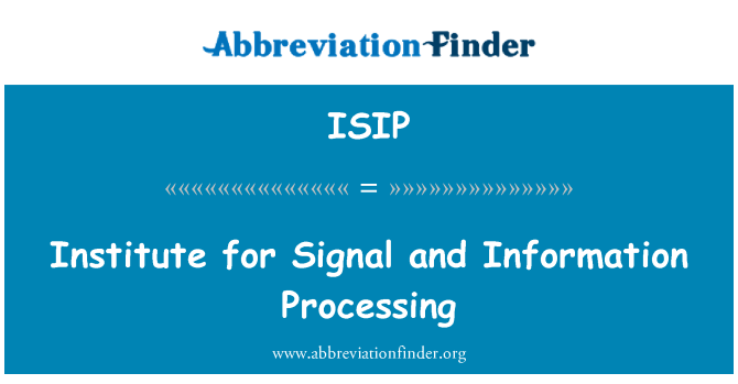 ISIP: Institute for Signal and Information Processing