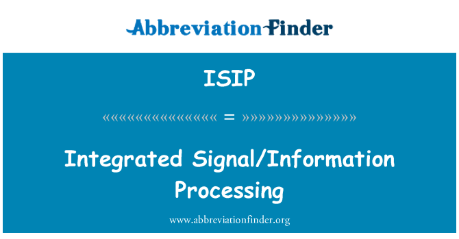 ISIP: 每個資訊集成的信號處理
