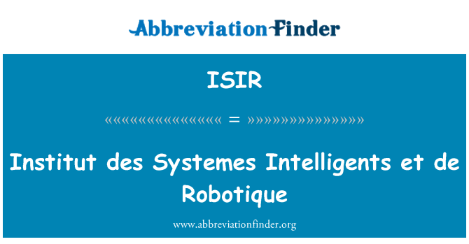 ISIR: 인 des 시스템 Intelligents 동부 표준시 드 Robotique