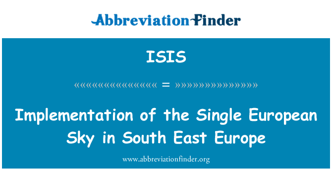 ISIS: 在東南歐歐洲單一天空的執行情況