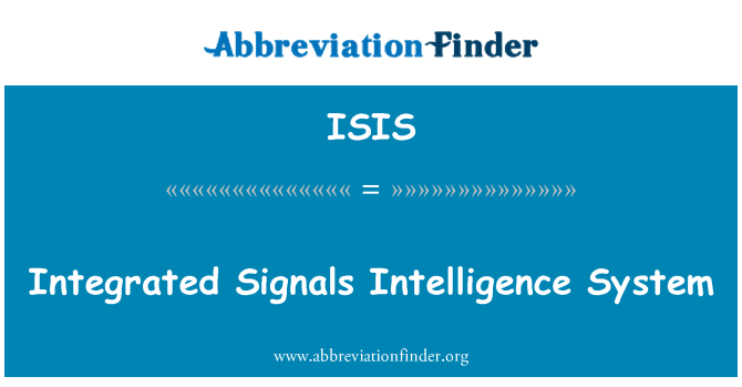 ISIS: Sygnały zintegrowanego systemu wywiadu