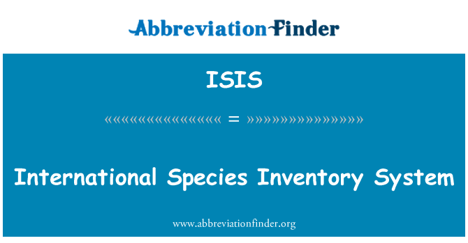 ISIS: Medzinárodné druhov Inventarizačný systém