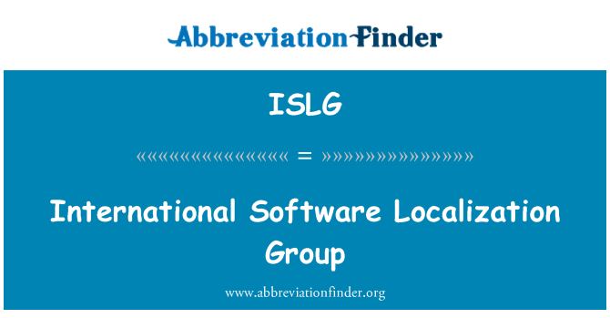 ISLG: Lojisyèl entènasyonal Localisation gwoup