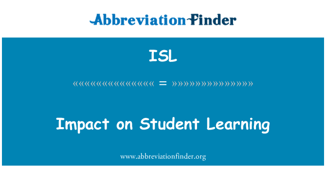 ISL: Vpliv na študenta učenja