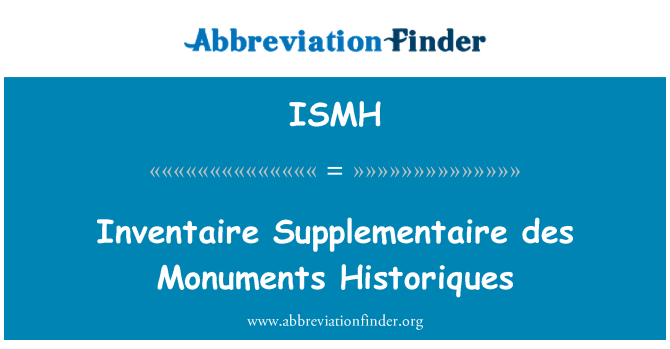 ISMH: Inventaire Supplementaire des Hurbaina