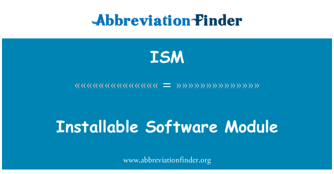 ISM: โมดูลซอฟต์แวร์สามารถติดตั้งได้