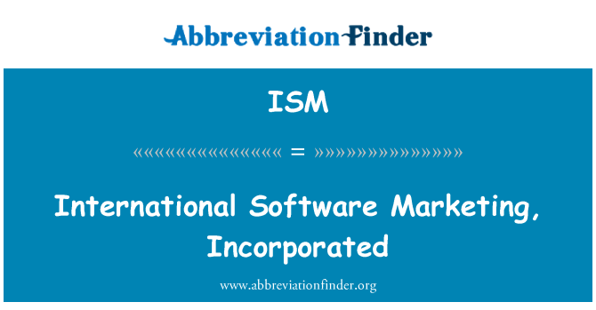 ISM: Marketing Internacional de Software, incorporado