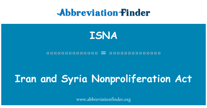 ISNA: Iran und Syrien Proliferations-Act