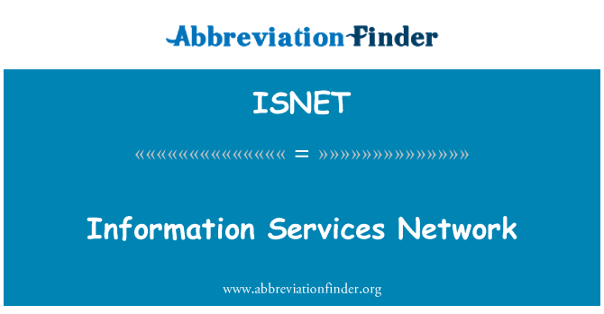 ISNET: Rhwydwaith gwasanaethau gwybodaeth