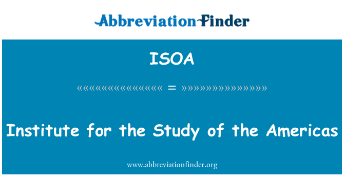 ISOA: 美洲研究所