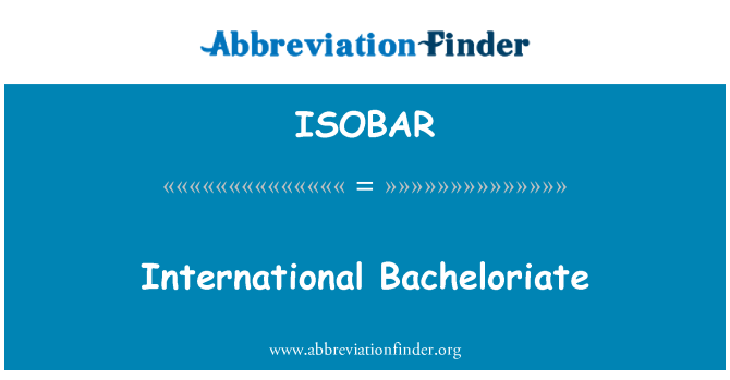 ISOBAR: Mezinárodní Bacheloriate