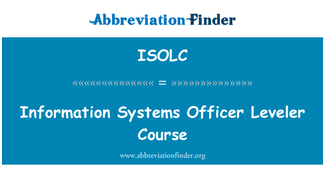 ISOLC: Information Systems Officer Leveler Kurs