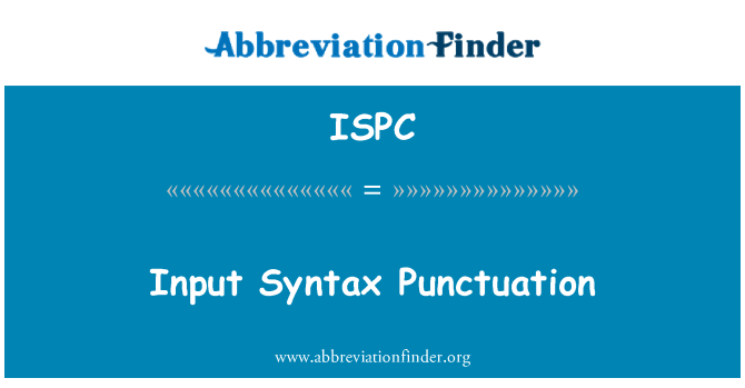 ISPC: פיסוק תחביר קלט