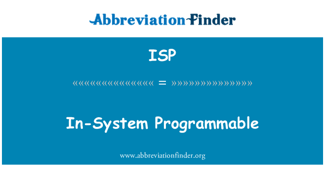 ISP: In-sistem programlanabilir
