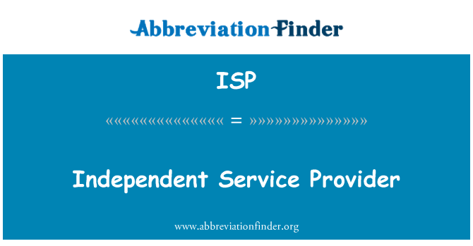 ISP: Onafhankelijke serviceprovider