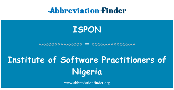 ISPON: ผู้สถาบันซอฟต์แวร์ของไนจีเรีย
