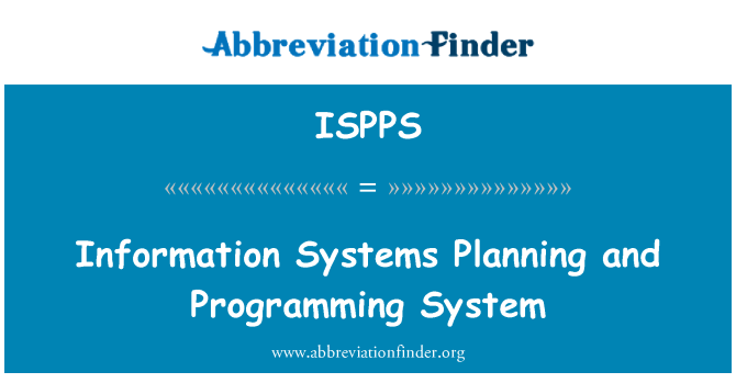 ISPPS: Informatiesystemen Planning en programmering van systeem