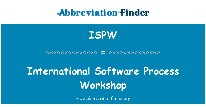 ISPW: 국제 소프트웨어 프로세스 워크샵