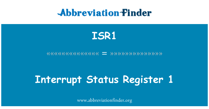 ISR1: Onderbreken Status Register 1