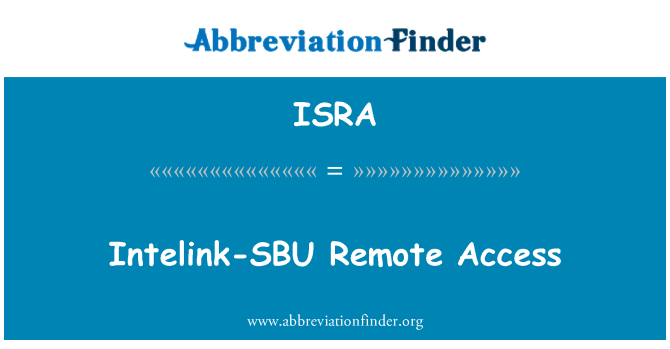 ISRA: Intelink-SBU vzdálený přístup