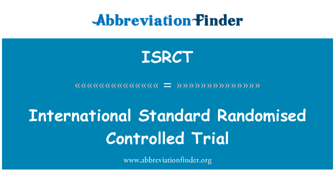 ISRCT: 国际标准随机对照的试验