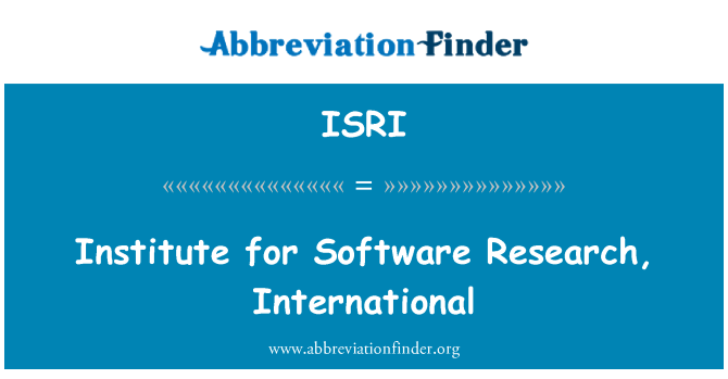 ISRI: Istituto per la ricerca di Software, internazionale