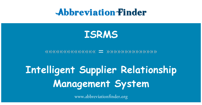 ISRMS: Intelligent leverandør Relationship Management System