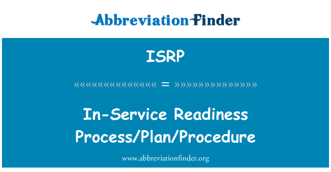ISRP: Provozu připravenosti procesů/plán/procedura