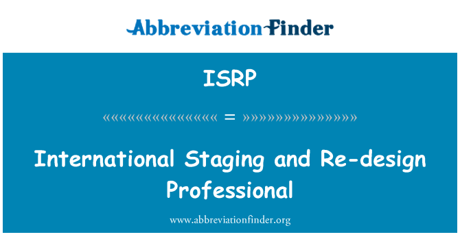 ISRP: Re-design Professional a mezinárodní pracovní