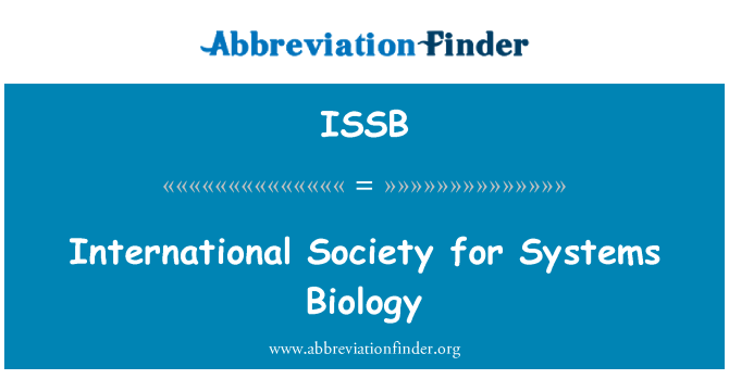 ISSB: Persatuan antarabangsa bagi sistem biologi