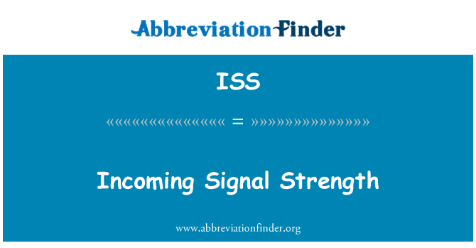 ISS: Cryfder y Signal i mewn