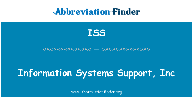 ISS: Información de sistemas de apoyo, Inc