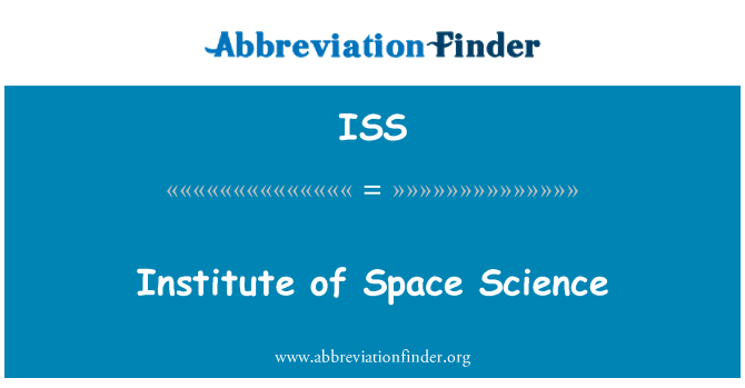 ISS: Institute of Space Science