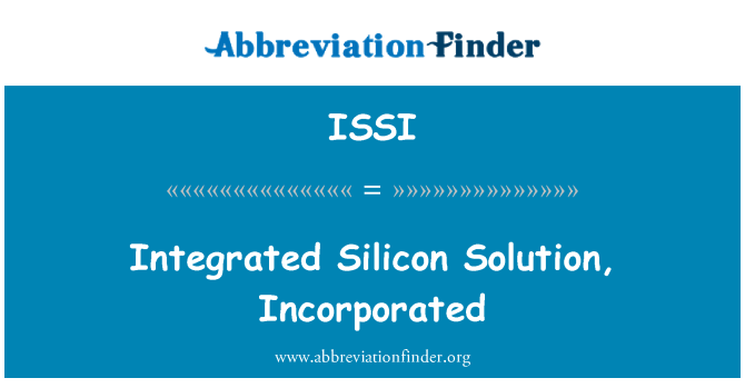 ISSI: Soluzzjoni integrati tas-silikon, inkorporat