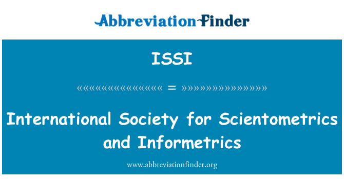 ISSI: Sosyete entènasyonal pou Scientometrics ak Informetrics