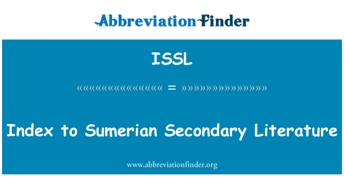 ISSL: Index to Sumerian Secondary Literature