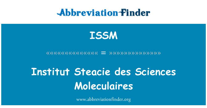 ISSM: 인 Steacie 과학 Moleculaires