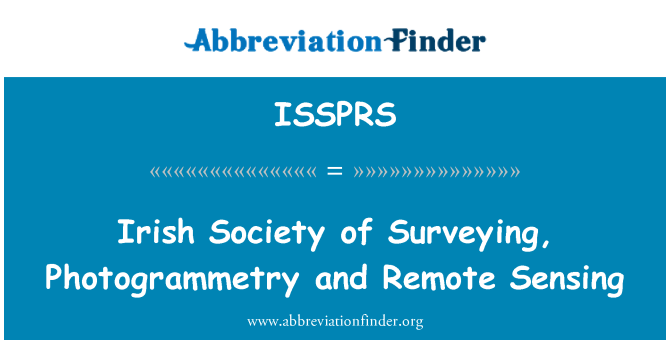 ISSPRS: Masyarakat Irish Ukur, Fotogrammetri dan teknologi Remote Sensing