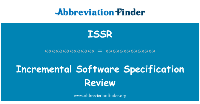 ISSR: بررسی مشخصات نرم افزار افزایشی