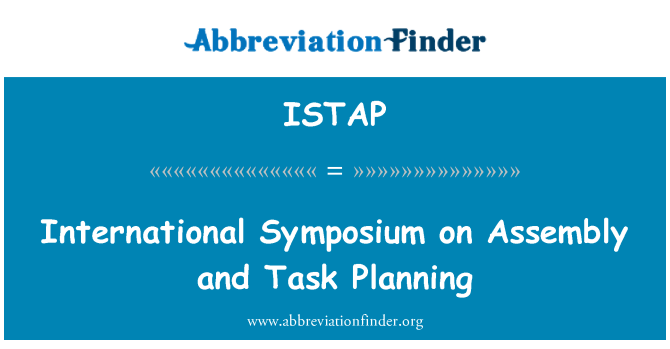 ISTAP: Mezinárodní Symposium o shromáždění a plánování úloh