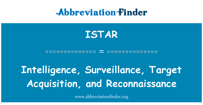 ISTAR: Intelligence, Surveillance, Target Acquisition, and Reconnaissance