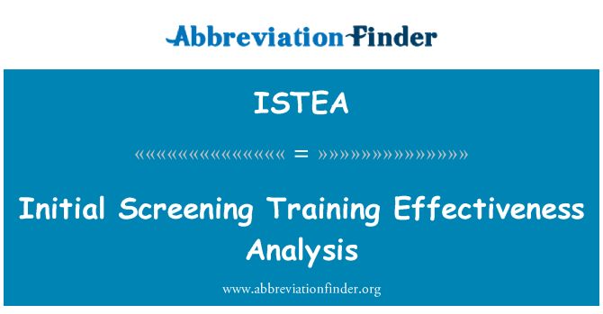 ISTEA: Analiżi ta ' effettività taħriġ eżami tal-bidu