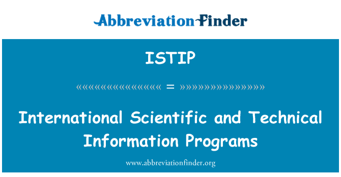 ISTIP: Programmes internationaux d'Information scientifique et technique