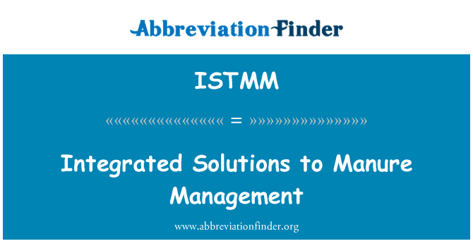 ISTMM: 두 엄 관리 통합된 솔루션