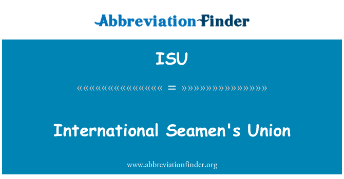ISU: Medzinárodné námorníkov únie