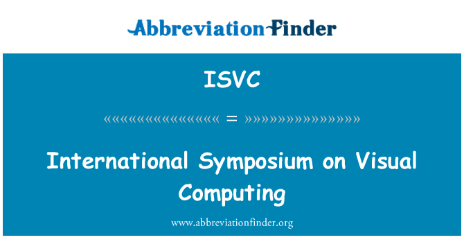 ISVC: Medzinárodné sympózium o vizuálny Computing