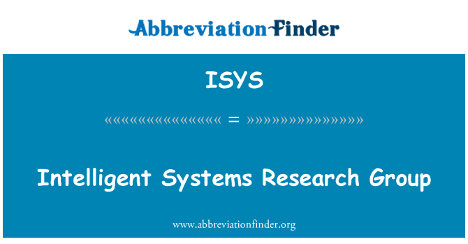 ISYS: Интелигентни системи изследователска група