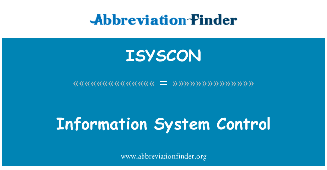 ISYSCON: Informasi sistem kontrol